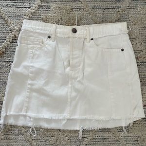 FRAME white denim skirt